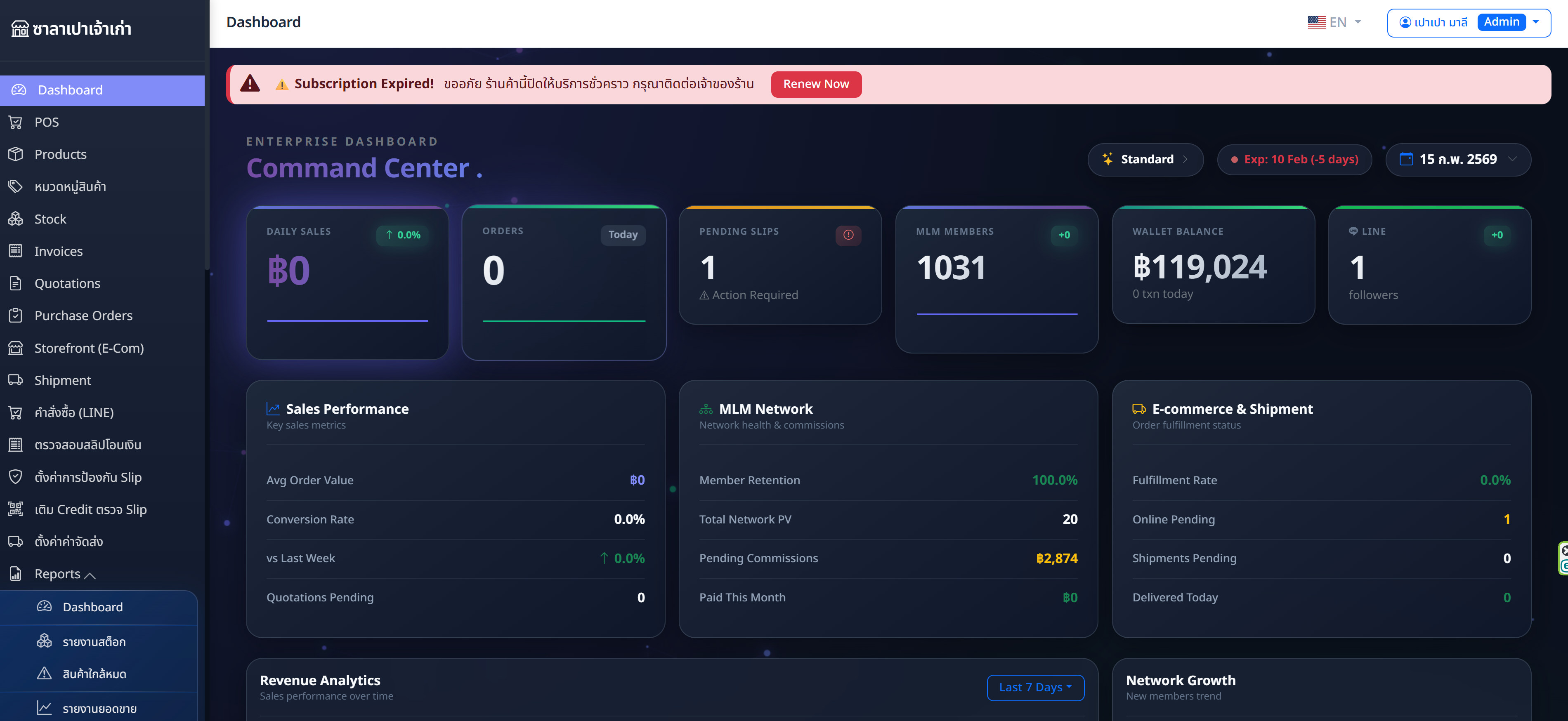 POS Gravity Dashboard